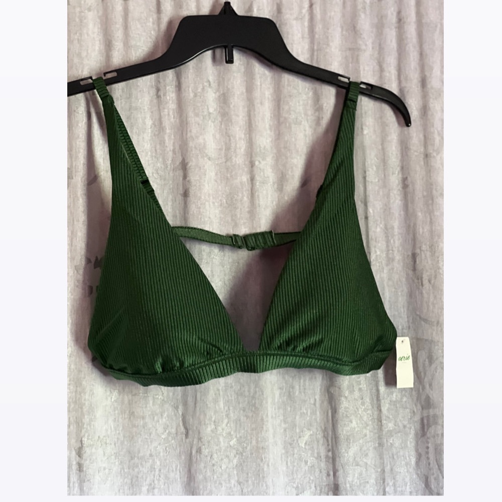 Aerie ribbed shine bikini top